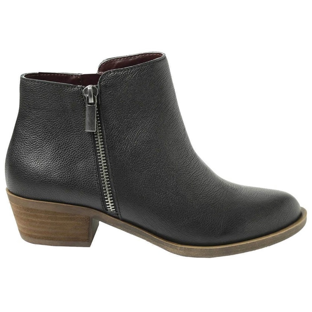 kensie Women's Black Leather Short Ankle Boots New - Picture 2 of 11